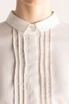 Peserico Women's blouse with lame stripes white - lame strips. cotton, polyamide, elastane. buttons. Country of manufacture: Italy. Care: specialized cleaning - photo 5