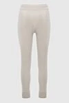 Peserico Women's white pants with gray side stripes - 70% wool, 20% silk, 10% cashmere. elastic belt with lacing. Country of manufacture: Italy. Care: specialized cleaning - photo 7