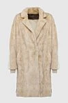 Lorena Antoniazzi Beige fur coat for women - 65% polyacrylic, 18% polyester, 15% cotton. Closure: buttons. two side pockets. Country of manufacture: Italy. Care: specialized cleaning - photo 1