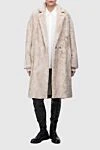 Beige fur coat for women Lorena Antoniazzi - 65% polyacrylic, 18% polyester, 15% cotton. Closure: buttons. two side pockets. Country of manufacture: Italy. Care: specialized cleaning - photo 2