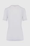 Snow-white women's T-shirt with a shiny chain on the shoulder seams (markdown) Lorena Antoniazzi - lame stripes. 38% cotton, 34% wool, 22% silk, 6% elastane. Country of manufacture: Italy. Care: specialized cleaning - photo 6
