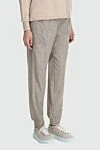 Lorena Antoniazzi Women's wool pants beige - two pockets. wool. drawstring. Country of manufacture: Italy. Care: specialized cleaning - photo 3