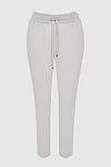 Lorena Antoniazzi Women's pants with drawstring gray - two pockets. wool, polyamide, elastane. drawstring. Country of manufacture: Italy. Care: specialized cleaning - photo 1