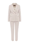 Lorena Antoniazzi Beige women's trouser suit - 61% wool, 35% viscose, 3% elastane. Closure: buttons. two side pockets. Country of manufacture: Italy. Care: specialized cleaning - photo 1