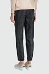 Women's checkered print pants with drawstring gray Lorena Antoniazzi - two pockets. 96% wool, 4% elastane. drawstring. Country of manufacture: Italy. Care: specialized cleaning - photo 4