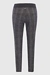 Women's checkered print pants with drawstring gray Lorena Antoniazzi - two pockets. 96% wool, 4% elastane. drawstring. Country of manufacture: Italy. Care: specialized cleaning - photo 6