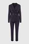 Lorena Antoniazzi Blue trouser suit for women - 69% viscose, 25% polyamide, 6% elastane. Closure: buttons. two side pockets. Country of manufacture: Italy. Care: specialized cleaning - photo 1