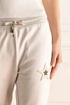 Lorena Antoniazzi Women's drawstring pants with star insert white - logo. two side pockets. cotton, elastane. drawstring. Country of manufacture: Italy. Care: specialized cleaning - photo 5