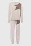 Lorena Antoniazzi Walking suit for women beige - contrasting stars. 76% wool, 10% silk, 10% cashmere, 4% viscose. Closure: drawstring. Country of manufacture: Italy. Care: specialized cleaning - photo 1