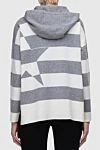 Hoodie gray women's Lorena Antoniazzi - stripe pattern. hood, drawstring closure. 80% cotton, 10% silk, 10% cashmere. Country of manufacture: Italy. Care: specialized cleaning - photo 4