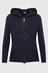 Lorena Antoniazzi Cashmere hoodie black for women - hood, drawstring closure, zipper. 100% cashmere. Country of manufacture: Italy. Care: specialized cleaning - photo 1