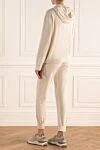 White walking suit for women Lorena Antoniazzi - stars. 78% wool, 10% cashmere, 10% silk, 1% viscose. Closure: drawstring, zipper. two side pockets. Hood: yes. Country of manufacture: Italy. Care: specialized cleaning - photo 4