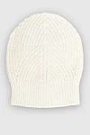 Lorena Antoniazzi White knitted hat for women - 79% wool, 5% cashmere, 6% viscose, 5% polyester. Country of manufacture: Italy. Care: specialized cleaning - photo 1