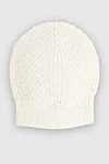 Lorena Antoniazzi White knitted hat for women - 79% wool, 5% cashmere, 6% viscose, 5% polyester. Country of manufacture: Italy. Care: specialized cleaning - photo 3