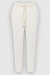 Lorena Antoniazzi Women's pants with drawstring white - two side pockets. wool, polyamide, elastane. drawstring. Country of manufacture: Italy. Care: specialized cleaning - photo 1