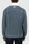 Denim jacket made of cotton and elastane gray for men Scissor Scriptor - 98% cotton, 2% elastane. Buttons. Two chest pockets. Country of manufacture: Italy. Care: specialized cleaning - photo 4