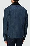 Denim jacket made of cotton and elastane blue for men Scissor Scriptor - 98% cotton, 2% elastane. Buttons. Two chest pockets. Country of manufacture: Italy. Care: specialized cleaning - photo 4