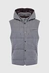 Panicale Gray wool and elastane vest for men - Hood. 96% wool, 4% elastane. Buttons. Two side pockets. Insulation: Down. Country of manufacture: Italy. Care: specialized cleaning - photo 1