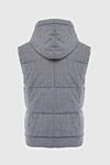 Gray wool and elastane vest for men Panicale - Hood. 96% wool, 4% elastane. Buttons. Two side pockets. Insulation: Down. Country of manufacture: Italy. Care: specialized cleaning - photo 6