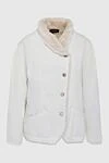 Isabel Marant White cotton jacket for women - fur collar. 100% cotton. buttons. two side pockets. Country of manufacture: Italy. Care: specialized cleaning - photo 1