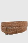 Tardini Brown crocodile leather belt for men - Textured leather. 100% crocodile leather. Size: Width 4cm. Buckle. Country of manufacture: Italy. Care: specialized cleaning - photo 1