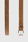 Tardini Brown crocodile leather belt for men - Textured leather. 100% crocodile leather. Size: Width 4cm. Buckle. Country of manufacture: Italy. Care: specialized cleaning - photo 3