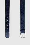 Tardini Blue crocodile leather belt for men - Textured leather. 100% crocodile leather. Size: Width 4cm. Buckle. Country of manufacture: Italy. Care: specialized cleaning - photo 3