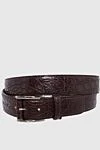 Tardini Brown crocodile leather belt for men - Textured leather. 100% crocodile leather. Size: Width 4cm. Buckle. Country of manufacture: Italy. Care: specialized cleaning - photo 1