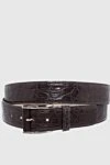 Tardini Crocodile leather belt gray men's - Textured leather. 100% crocodile leather. Size: Width 4cm. Buckle. Country of manufacture: Italy. Care: specialized cleaning - photo 1