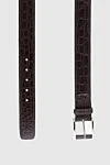 Tardini Crocodile leather belt gray men's - Textured leather. 100% crocodile leather. Size: Width 4cm. Buckle. Country of manufacture: Italy. Care: specialized cleaning - photo 3