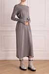 Re Vera Gray cashmere dress for women - belt, melange. 100% cashmere. Country of manufacture: Italy. Care: specialized cleaning - photo 3