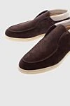 Loro Piana Brown nubuck loafers for men - contrasting white sole. 100% nubuck. Country of manufacture: Italy. Care: specialized cleaning - photo 5