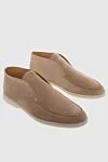 Loro Piana Beige nubuck loafers for men - contrasting white sole. 100% nubuck. Country of manufacture: Italy. Care: specialized cleaning - photo 3