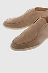 Loro Piana Beige nubuck loafers for men - contrasting white sole. 100% nubuck. Country of manufacture: Italy. Care: specialized cleaning - photo 5