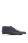 Loro Piana Blue leather loafers for men - contrasting white sole. 100% genuine leather. Country of manufacture: Italy. Care: specialized cleaning - photo 1