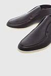 Loro Piana Brown leather loafers for men - contrasting white sole. 100% genuine leather. Country of manufacture: Italy. Care: specialized cleaning - photo 5