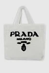 Prada Women's white fur bag with black logo - logo. fur. latch. Country of manufacture: Italy. Care: specialized cleaning - photo 1