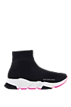 Balenciaga Women's black sneakers with a contrasting sole - contrasting sole. polyester, elastane. elastic inserts. Country of manufacture: Italy. Care: specialized cleaning - photo 1