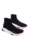 Balenciaga Women's black sneakers with a contrasting sole - contrasting sole. polyester, elastane. elastic inserts. Country of manufacture: Italy. Care: specialized cleaning - photo 3