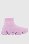 Balenciaga Women's pink sneakers with a logo print - logo print. polyester, elastane. elastic inserts. Country of manufacture: Italy. Care: specialized cleaning - photo 1