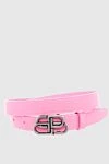 Balenciaga Pink leather belt for women - Decoration: metal buckle with logo. 100% genuine leather. Country of manufacture: Italy. Care: specialized cleaning - photo 1