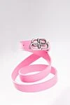 Balenciaga Pink leather belt for women - Decoration: metal buckle with logo. 100% genuine leather. Country of manufacture: Italy. Care: specialized cleaning - photo 5