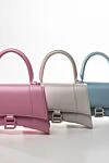 Сумка из кожи розовая женская Balenciaga - логотип, тиснение. молния, кнопка. кожа. Страна производитель: Италия. Уход: специализированная чистка - фото 8