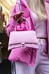Balenciaga Сумка из кожи розовая женская - логотип, тиснение. молния, кнопка. кожа. Страна производитель: Италия. Уход: специализированная чистка - фото 5