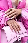 Сумка из кожи розовая женская Balenciaga - логотип, тиснение. молния, кнопка. кожа. Страна производитель: Италия. Уход: специализированная чистка - фото 6