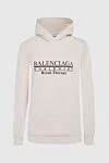 Balenciaga Hoodie made of cotton for women beige - logo. hood, front pocket. 100% cotton. Country of manufacture: Italy. Care: specialized cleaning - photo 1