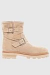 Jimmy Choo Women's beige leather boots with fur and buckles - buckles. genuine leather, fur. buckles. Country of manufacture: Italy. Care: specialized cleaning - photo 1