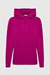 Saint Laurent Pink cotton hoodie for women - hood, drawstring closure, side pockets. 100% cotton. Country of manufacture: Italy. Care: specialized cleaning - photo 1