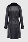 Пальто из натуральной кожи и меха черное женское Saint Laurent - 100% натуральный мех, натуральная кожа. пуговицы, пояс. два боковых кармана. Страна производитель: Франция. Уход: специализированная чистка - фото 6