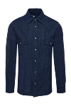 Jacob Cohen Blue cotton shirt for men - two chest pockets. 100% cotton. Closure: buttons. Country of manufacture: Italy. Care: specialized cleaning - photo 1